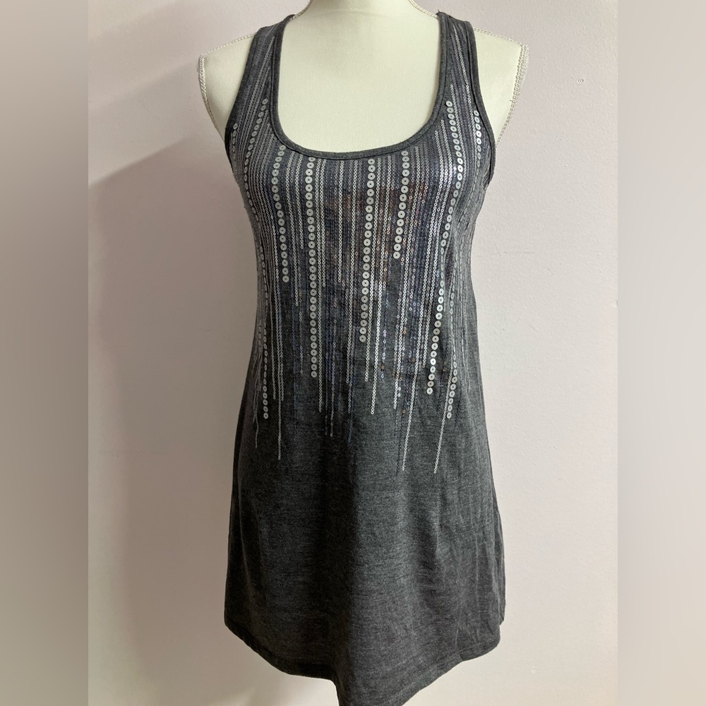 Maurices Women’s Tank Top, Size M, Gray/Silver Sequins